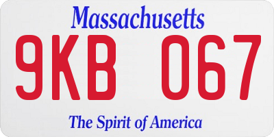 MA license plate 9KB067