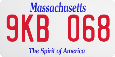 MA license plate 9KB068