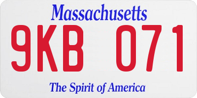 MA license plate 9KB071