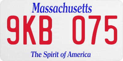 MA license plate 9KB075