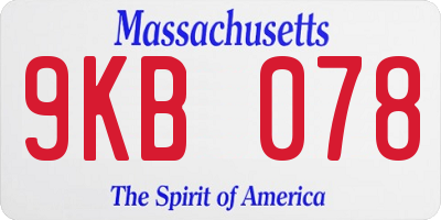 MA license plate 9KB078