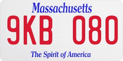 MA license plate 9KB080