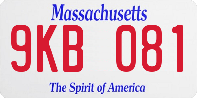 MA license plate 9KB081
