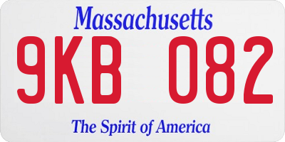 MA license plate 9KB082