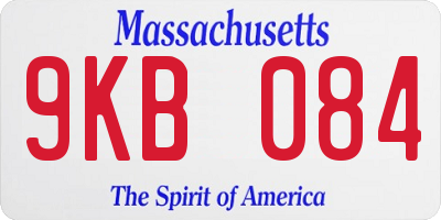 MA license plate 9KB084
