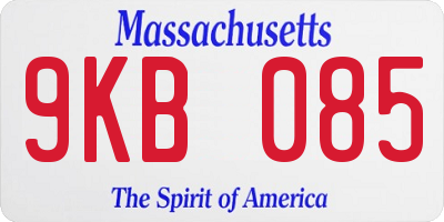 MA license plate 9KB085