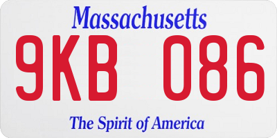 MA license plate 9KB086