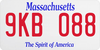 MA license plate 9KB088