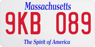 MA license plate 9KB089