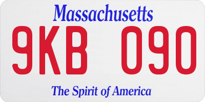 MA license plate 9KB090