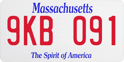 MA license plate 9KB091