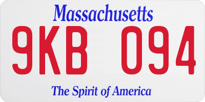 MA license plate 9KB094