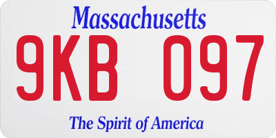 MA license plate 9KB097