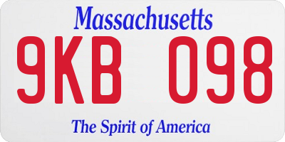 MA license plate 9KB098