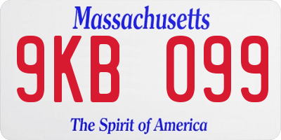MA license plate 9KB099