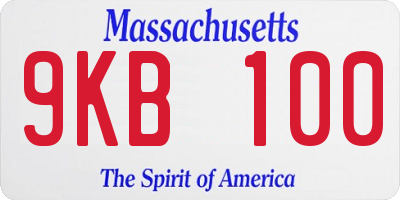 MA license plate 9KB100