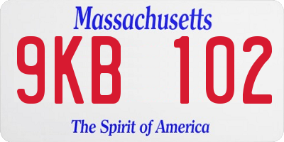 MA license plate 9KB102