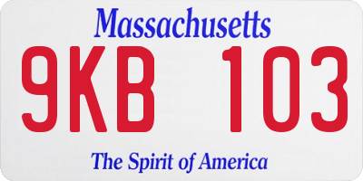 MA license plate 9KB103