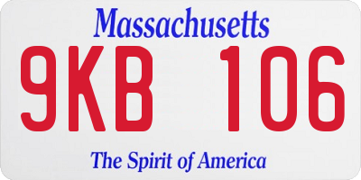MA license plate 9KB106