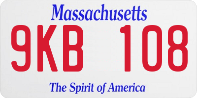 MA license plate 9KB108