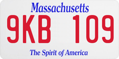 MA license plate 9KB109