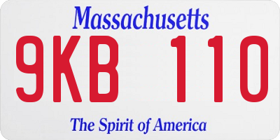 MA license plate 9KB110
