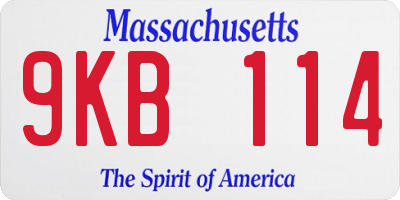 MA license plate 9KB114