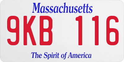 MA license plate 9KB116