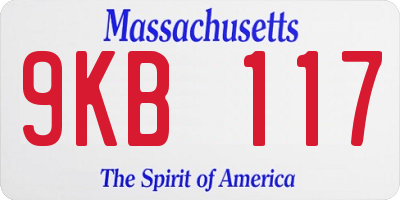 MA license plate 9KB117