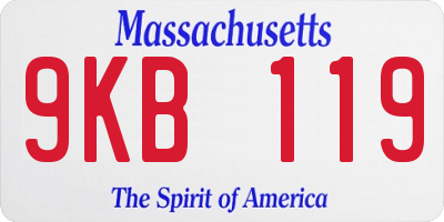 MA license plate 9KB119