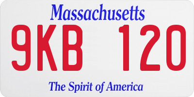 MA license plate 9KB120
