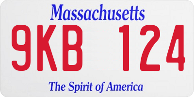 MA license plate 9KB124