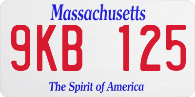 MA license plate 9KB125