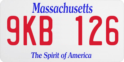 MA license plate 9KB126