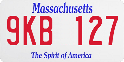 MA license plate 9KB127