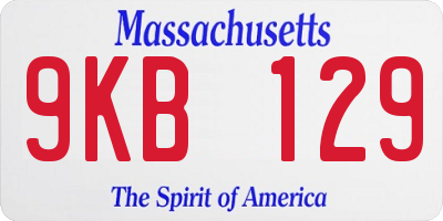 MA license plate 9KB129
