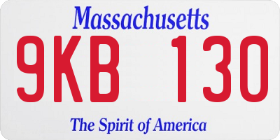 MA license plate 9KB130