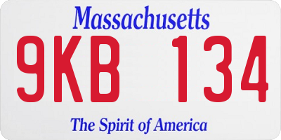 MA license plate 9KB134