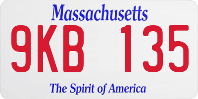MA license plate 9KB135