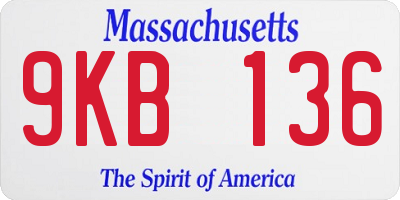 MA license plate 9KB136