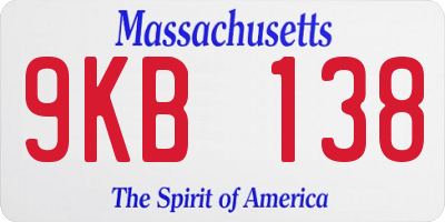 MA license plate 9KB138