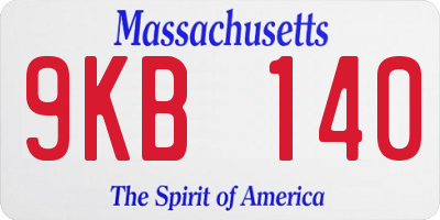 MA license plate 9KB140