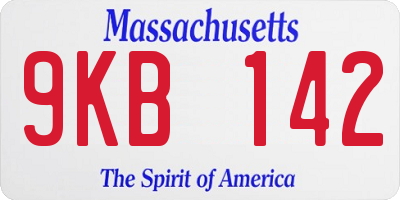 MA license plate 9KB142