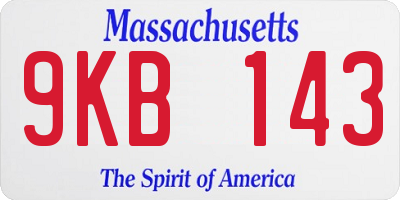MA license plate 9KB143