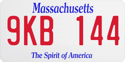 MA license plate 9KB144