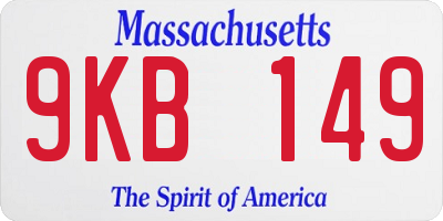 MA license plate 9KB149