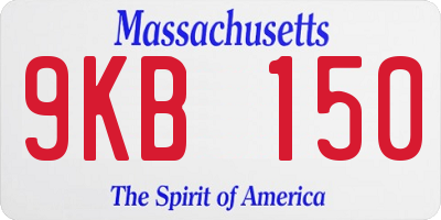 MA license plate 9KB150