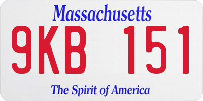 MA license plate 9KB151