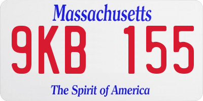 MA license plate 9KB155