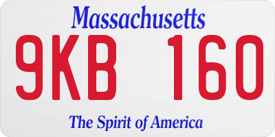 MA license plate 9KB160